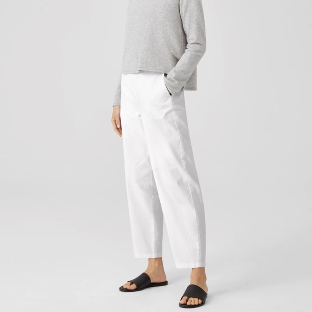 Eileen Fisher White Cropped Pants